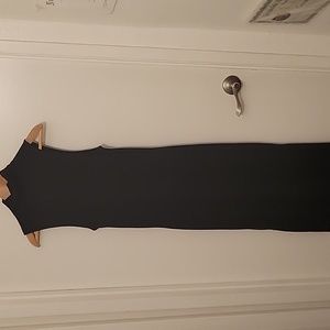 Black Ribbed Turtleneck Midi, sz XS